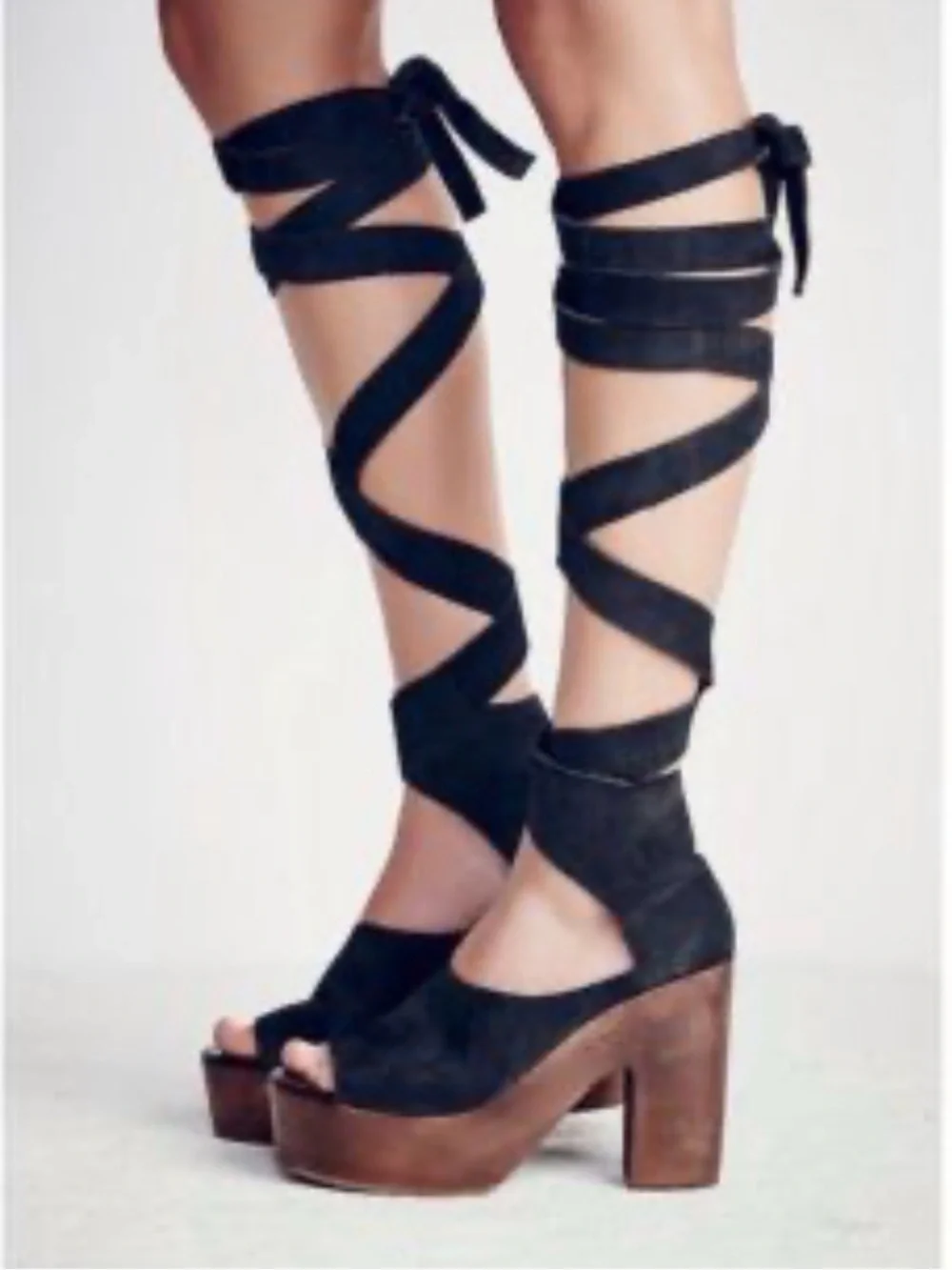 Free people Wrap Platform Sandals - Black